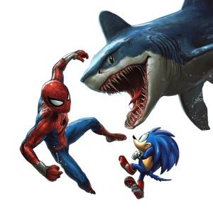 Spiderman Vs Sonic Vinyl Car Decal Sticker – Waterproof & UV-Resistant 8"