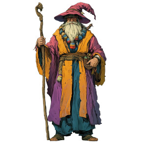 Cool Robed Wizard Vinyl Car Decal Sticker – Waterproof & UV-Resistant 8"