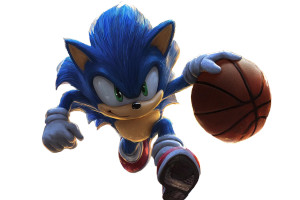 Sonic With Basketball Vinyl Car Decal Sticker – Waterproof & UV-Resistant 8"