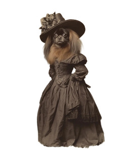 Victorian Pekingese Dressed Vinyl Car Decal Sticker – Waterproof & UV-Resistant 8"