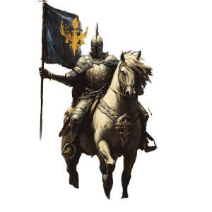 Knight With Algiz Flag Vinyl Car Decal Sticker – Waterproof & UV-Resistant 8"