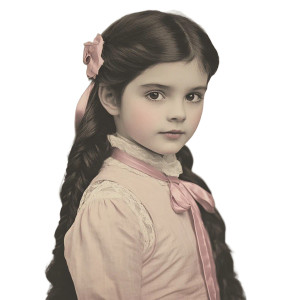 Victorian Girl Portrait Vinyl Car Decal Sticker – Waterproof & UV-Resistant 8"