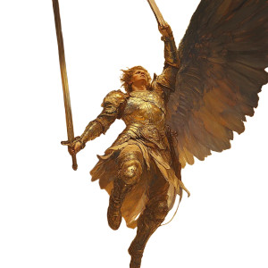 Ascending Golden Angel Vinyl Car Decal Sticker – Waterproof & UV-Resistant 8"