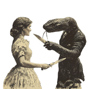 Snake With Knife Vinyl Car Decal Sticker – Waterproof & UV-Resistant 8"