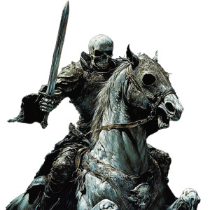 Skeletal Knight Riding Vinyl Car Decal Sticker – Waterproof & UV-Resistant 8"