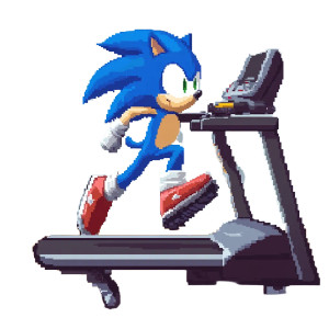 Sonic On Treadmill Vinyl Car Decal Sticker – Waterproof & UV-Resistant 8" Sonic On Treadmill Vinyl Car Decal Sticker – Waterproof & UV-Resistant 8"