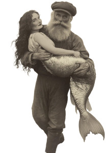 Fisherman And Mermaid Vinyl Car Decal Sticker – Waterproof & UV-Resistant 8"