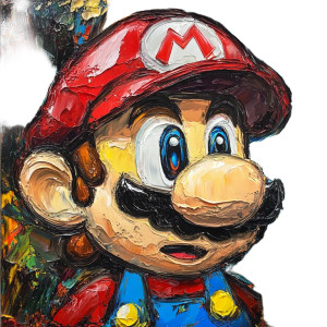 Mario Wet Painting Vinyl Car Decal Sticker – Waterproof & UV-Resistant 8"