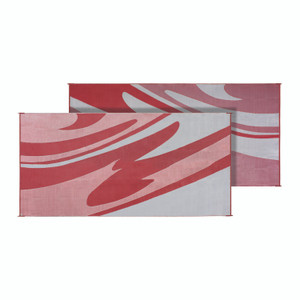 Faulkner Mirage Design Patio Mat | 20x8 Burgundy Polypropylene | Reversible & Mold Resistant