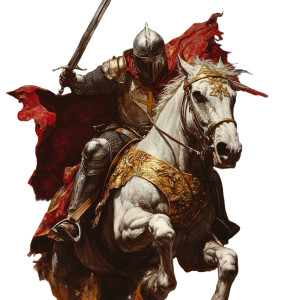 Crusader Knight V2 Vinyl Car Decal Sticker – Waterproof & UV-Resistant 8"