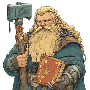 Blonde Dwarf Cleric Vinyl Car Decal Sticker – Waterproof & UV-Resistant 8"