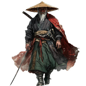 Old Ronin Strawhat Vinyl Car Decal Sticker – Waterproof & UV-Resistant 8"