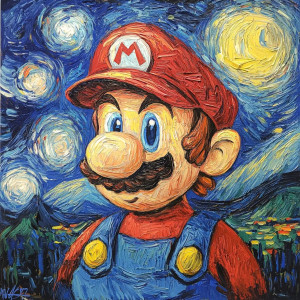 Starry Night Mario Vinyl Car Decal Sticker – Waterproof & UV-Resistant 8" Starry Night Mario Vinyl Car Decal Sticker – Waterproof & UV-Resistant 8"