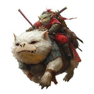 Goblin Samurai Warg Vinyl Car Decal Sticker – Waterproof & UV-Resistant 8"