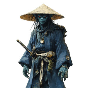 Blue Robed Goblin Vinyl Car Decal Sticker – Waterproof & UV-Resistant 8"