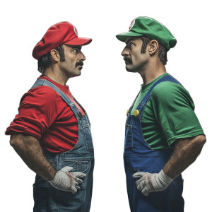 Mario Luigi Standoff Vinyl Car Decal Sticker – Waterproof & UV-Resistant 8"