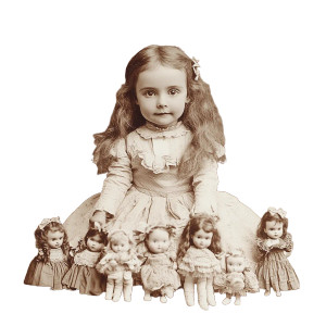 Victorian Girl With Dolls Vinyl Car Decal Sticker – Waterproof & UV-Resistant 8" Victorian Girl With Dolls Vinyl Car Decal Sticker – Waterproof & UV-Resistant 8"