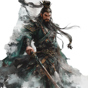 Guan Yu Illustration Vinyl Car Decal Sticker – Waterproof & UV-Resistant 8"