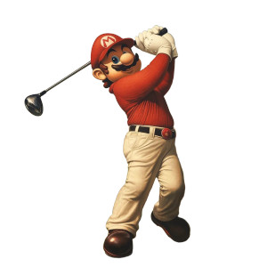 Mario Golfing Vinyl Car Decal Sticker – Waterproof & UV-Resistant 8"