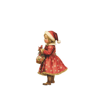 Vintage Christmas Postcard Vinyl Car Decal Sticker – Waterproof & UV-Resistant 8"