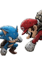 Mario Vs Sonic V5 Vinyl Car Decal Sticker – Waterproof & UV-Resistant 8"