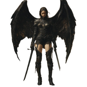 Fallen Angel Warrior V2 Vinyl Car Decal Sticker – Waterproof & UV-Resistant 8"