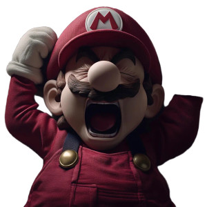 Screaming Mario Pajamas Vinyl Car Decal Sticker – Waterproof & UV-Resistant 8"