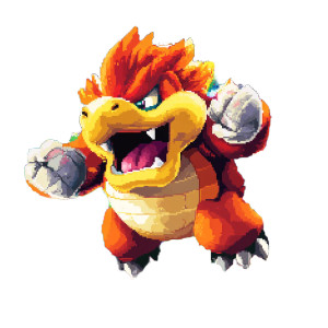Bowser Pixelart Poster Vinyl Car Decal Sticker – Waterproof & UV-Resistant 8"