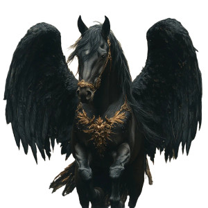 Black Pegasus V2 Vinyl Car Decal Sticker – Waterproof & UV-Resistant 8"