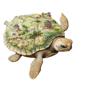 Cute Turtle Map Walk Vinyl Car Decal Sticker – Waterproof & UV-Resistant 8"