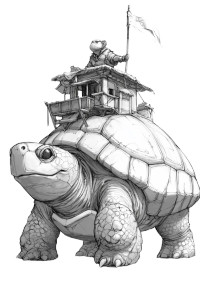 Giant Turtle Palanquin Vinyl Car Decal Sticker – Waterproof & UV-Resistant 8"