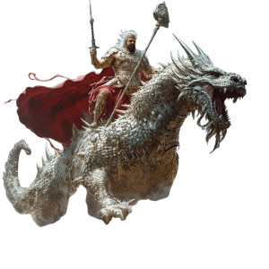 Greek King On Dragon Vinyl Car Decal Sticker – Waterproof & UV-Resistant 8"