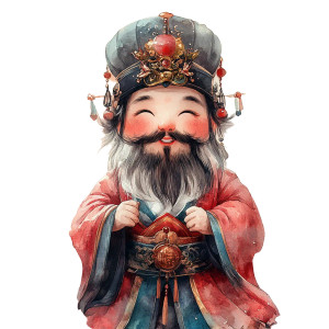 God Of Wealth V4 Vinyl Car Decal Sticker – Waterproof & UV-Resistant 8"