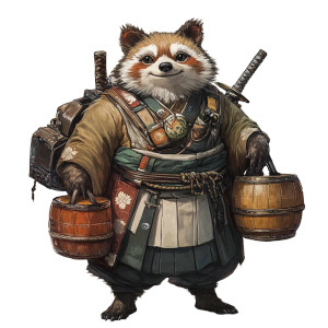 Tanuki Barkeep Vinyl Car Decal Sticker – Waterproof & UV-Resistant 8"