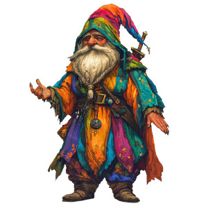 Colorful Gnome Robes Vinyl Car Decal Sticker – Waterproof & UV-Resistant 8"