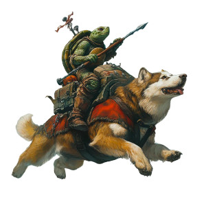 Turtle Riding Husky Vinyl Car Decal Sticker – Waterproof & UV-Resistant 8"