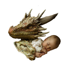 Newborn With Dragon Vinyl Car Decal Sticker – Waterproof & UV-Resistant 8" Newborn With Dragon Vinyl Car Decal Sticker – Waterproof & UV-Resistant 8"