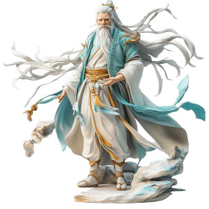 Fantastical Chibi Elder Vinyl Car Decal Sticker – Waterproof & UV-Resistant 8"