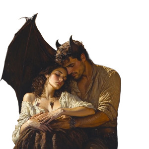 Winged Man And Woman Vinyl Car Decal Sticker – Waterproof & UV-Resistant 8"