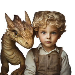 Dragon And Boy Vinyl Car Decal Sticker – Waterproof & UV-Resistant 8"