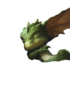 Sleeping Green Dragon V2 Vinyl Car Decal Sticker – Waterproof & UV-Resistant 8"