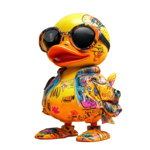 Cool Yellow Duck Vinyl Car Decal Sticker – Waterproof & UV-Resistant 8"