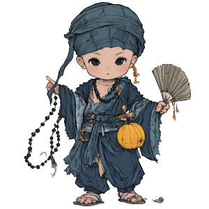 Cute Q-Version Monk Vinyl Car Decal Sticker – Waterproof & UV-Resistant 8"