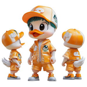 Cute Duck Boy Vinyl Car Decal Sticker – Waterproof & UV-Resistant 8"