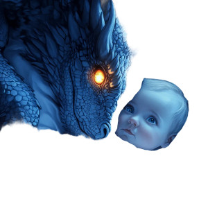Baby And Dragon Vinyl Car Decal Sticker – Waterproof & UV-Resistant 8" Baby And Dragon Vinyl Car Decal Sticker – Waterproof & UV-Resistant 8"