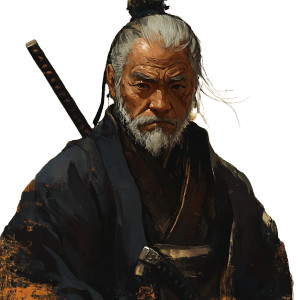 Old Shinobi Portrait Vinyl Car Decal Sticker – Waterproof & UV-Resistant 8"