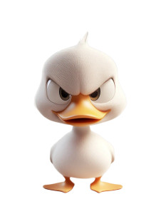 Cute Duck Character V2 Vinyl Car Decal Sticker – Waterproof & UV-Resistant 8"