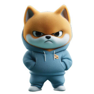 Angry Shiba Hoodie Vinyl Car Decal Sticker – Waterproof & UV-Resistant 8"