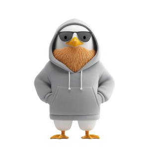 Seagull In Hoodie Vinyl Car Decal Sticker – Waterproof & UV-Resistant 8" Seagull In Hoodie Vinyl Car Decal Sticker – Waterproof & UV-Resistant 8"