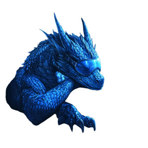 Blue Angry Dragon Vinyl Car Decal Sticker – Waterproof & UV-Resistant 8"